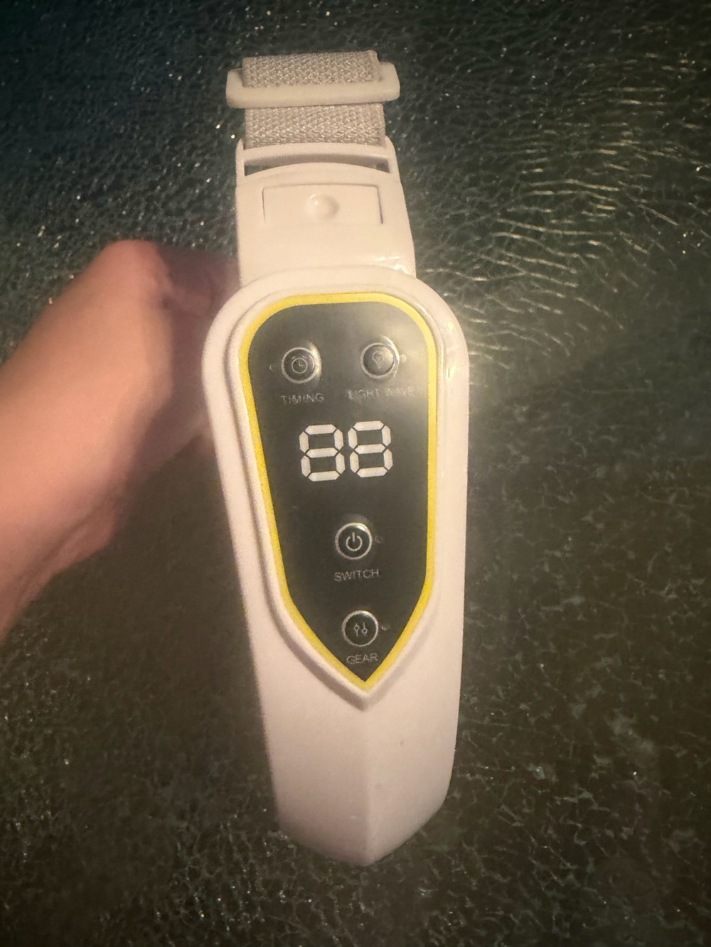LED Display Handheld Device in White and Yellow